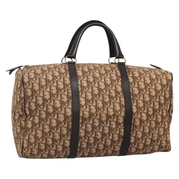 DIOR Trotter Canvas Hand Bag Brown Gold - Picture 1 of 12